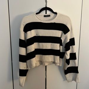 Zara Destroyed Cropped Knit Sweater M